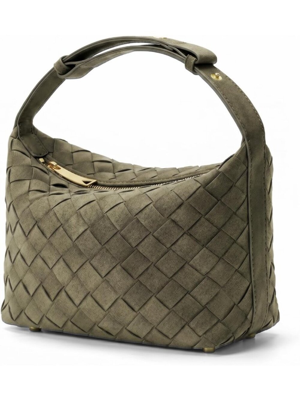 Stylish Woven Suede Shoulder Bag | Vegan Leather Hobo Handbag for Women